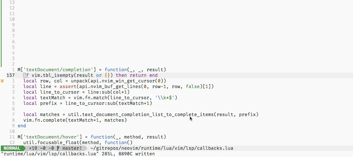Completion, diagnostics and jump to references in lua.